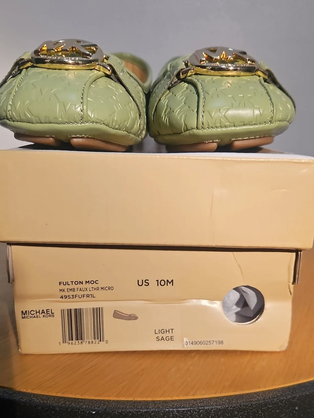 Michael Kors Green Logo Ballet Flats Size 10